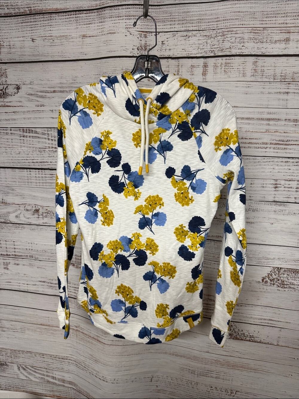 NEW Joules Marlston Print Hooded Sweatshirt Lily Pad 8